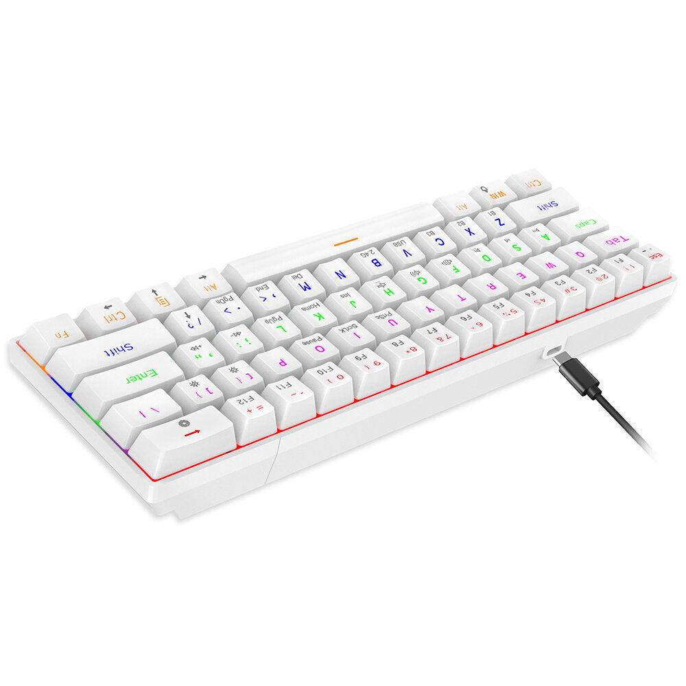 Mechanical Keyboard 61 Keys Triple Mode Wireless Bluetooth 5.0 2.4GHz Type-C Wired Blue Switch RGB Backlit Gaming Keyboard