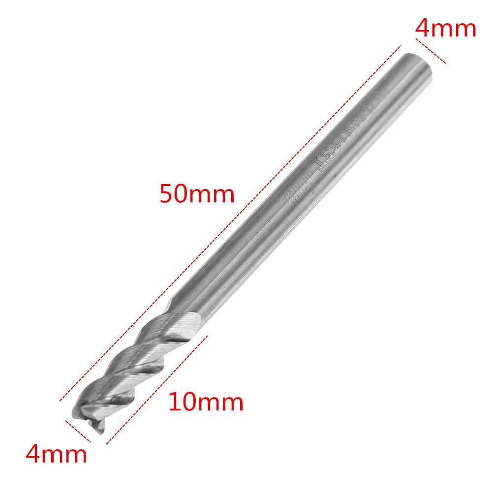 10pcs 4mm HRC58 3 Flutes End Mill Cutter Tungsten Carbide CNC Milling Cutter Tool for Aluminum