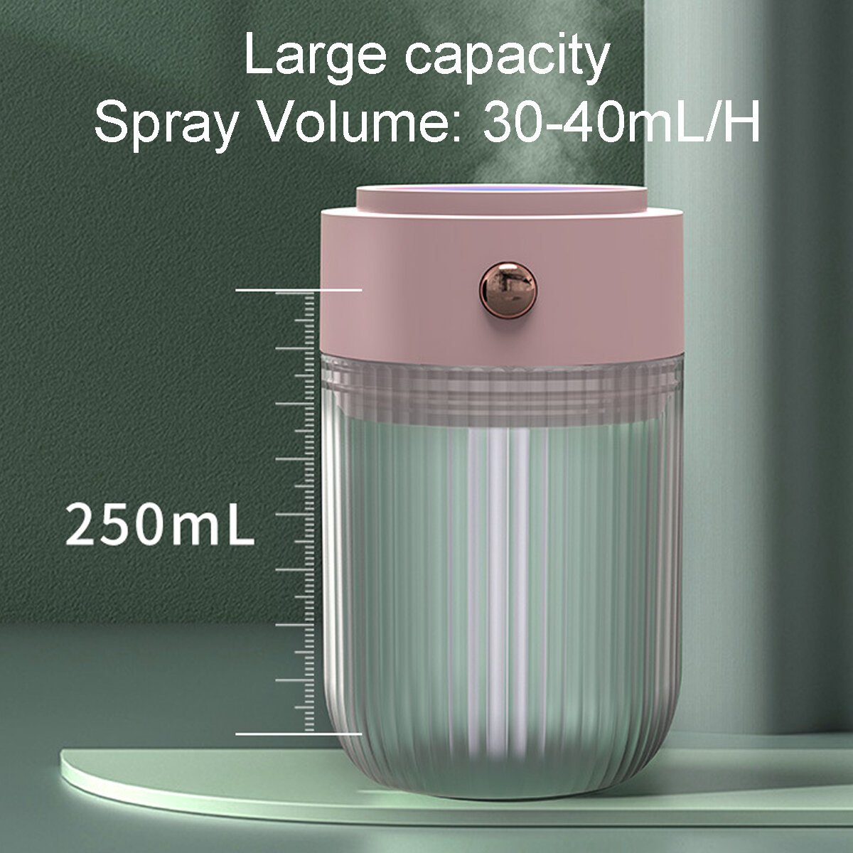 250ml Mini Portable Air Humidifier USB Mist Maker with RGB Night Light for Car Home Office