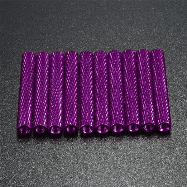 M3AS16 50Pcs M3 30mm Knurled Standoff Bolt Aluminum Alloy 6061 Anodized Spacer Multicolor