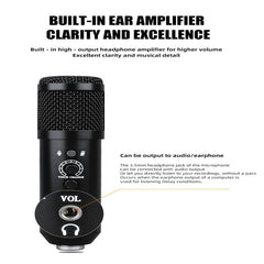 Capacitive Microphone Heart-shaped High-fidelity Noise-cancelling with Stable Stand