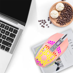 Wired Gaming Mouse 8000DPI 7 Buttons Honeycomb Hollow RGB Backlight Home Office Business Gaming Mouse for Desktop Computer Laptop PC