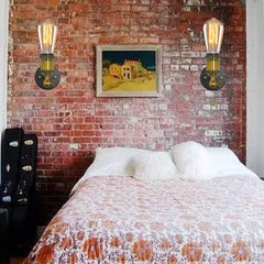 AC85-265V Adjustable Single Head Wall Lamp With Switch Bedside Retro Wall Light Without Bulb Stairs Bedroom Living Room