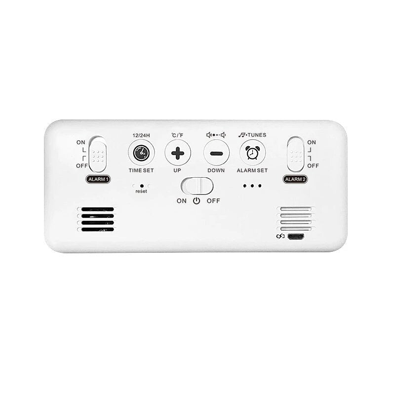Voice Control Alarm Clock Digital Snooze Mirror Timer LED Display Home Decoration Clocks