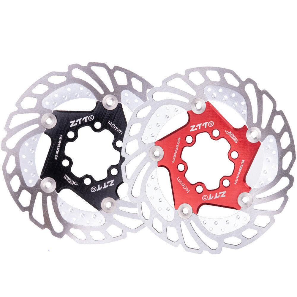 140/160/180/203mm Aluminum Alloy Steel Metal Heat Dissipation Six Spike Disks Bicycle Floating Discs Mountain Bike Floating Discs