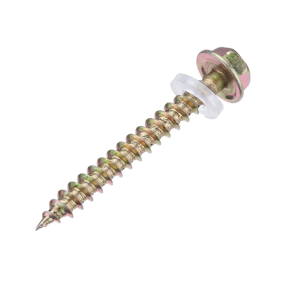 60Pcs M5 Colored Hex Drive Washer Head Screw 19-50mm Self Tapping Wood Bolt w/ 2Pcs Sockets Kit