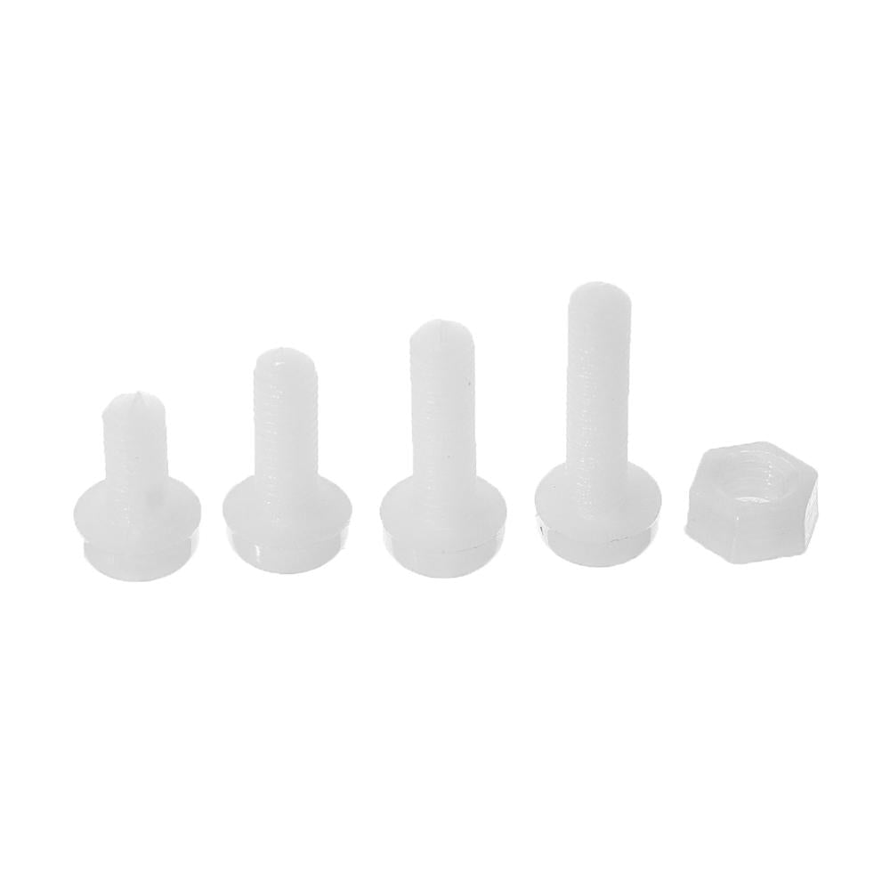 480pcs White/Black M2/M2.5/M3 Nylon Plastic Phillips Screw Round Head Hex Nut Assortment Kits