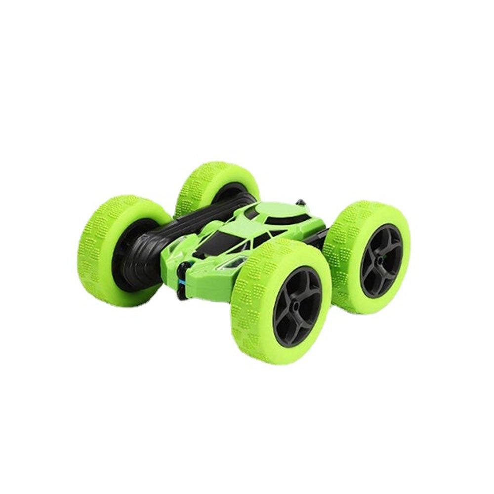 2.4g Charging Remote Control Rollover Climbing Double-sided Plastic Rotate Stunt Car Red/Blue/Green/Yellow for Kid