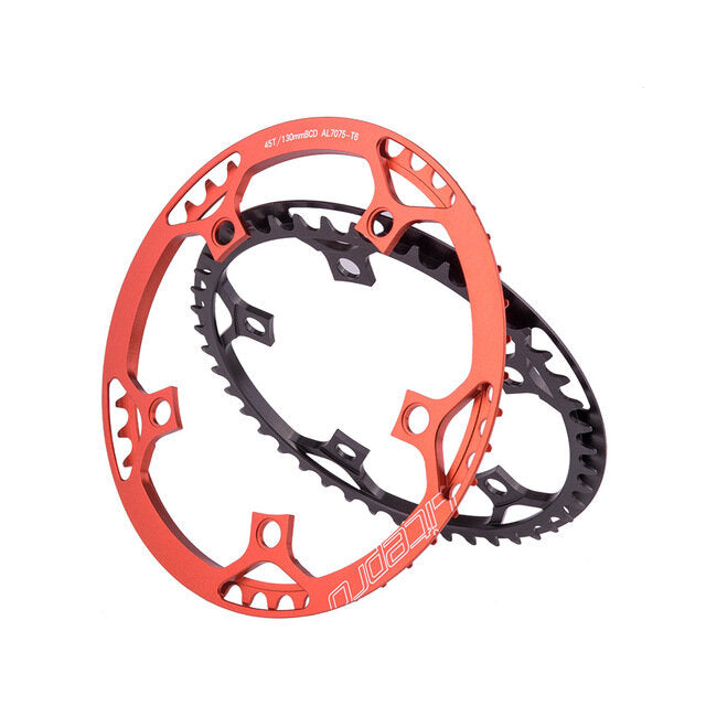 Single Speed 130BCD 45 47 53T 56T 58T Folding Bike Chain-wheel Ultralight Crank Tooth Round Chain Flywheel