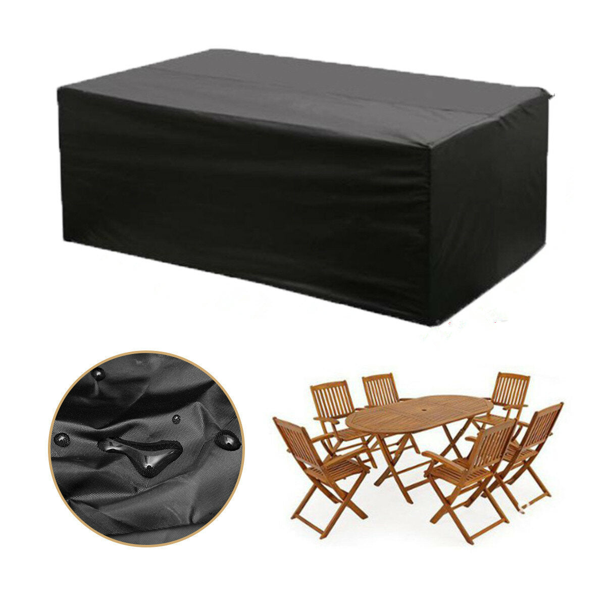 600D Poliestere Furniture Cover Waterproof Table Chair PVC Protector Cover Outdoor Garden Patio