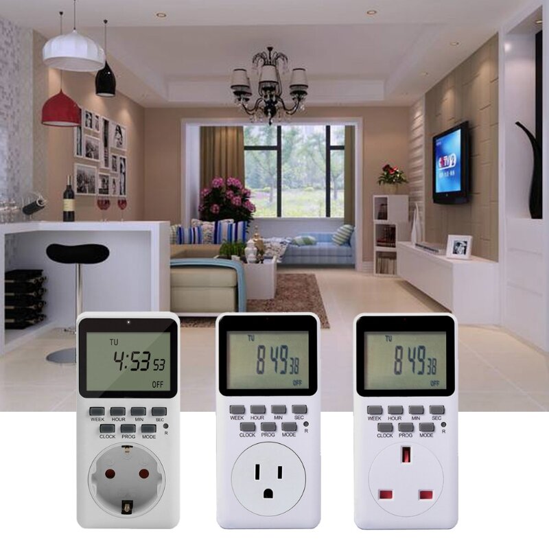 EU Plug Outlet Electric Digital Socket Timer Plug 220V Time Control Countdown Socket Timer Switch