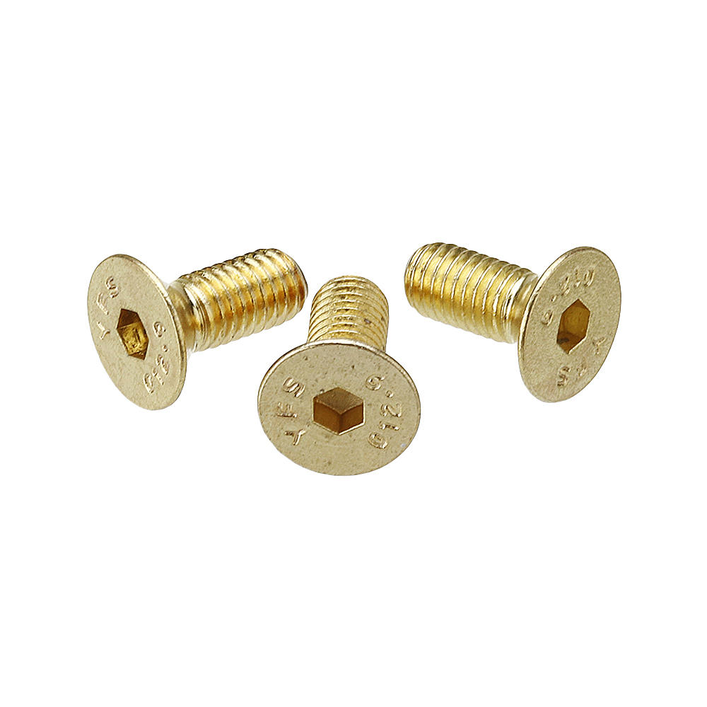 50Pcs Titanium Plated M5 Hex Socket Flat Head Countersunk Screws Alloy Steel 12.9 Grade Screw Bolt M5*12