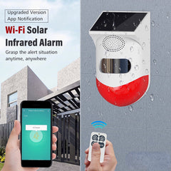 Smart WiFi Outdoor Solar Remote APP Infrared Alarm For Smart Home