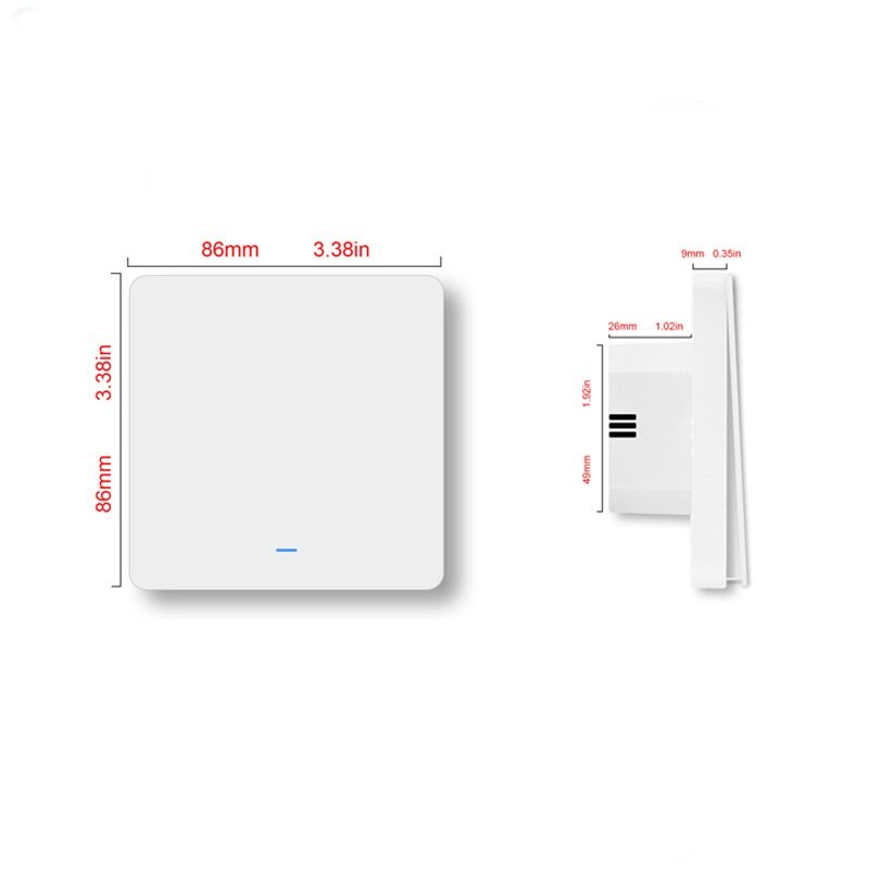 WiFi 1Gang Push Button Wall Light Switch EU AC 100V-240V Smart Switch Compatible with Control Alexa Google Home