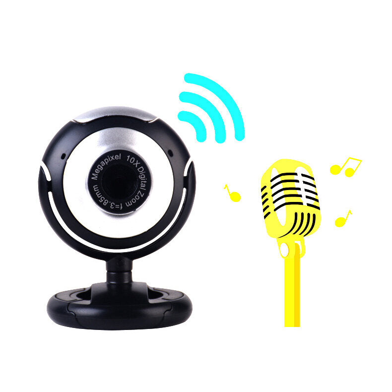 480P 30W pixel HD Free Drive 360 Rotation USB Webcam Manual Focus Conference Live Computer Camera Built-in Noise Reduction Microphone for PC Laptop