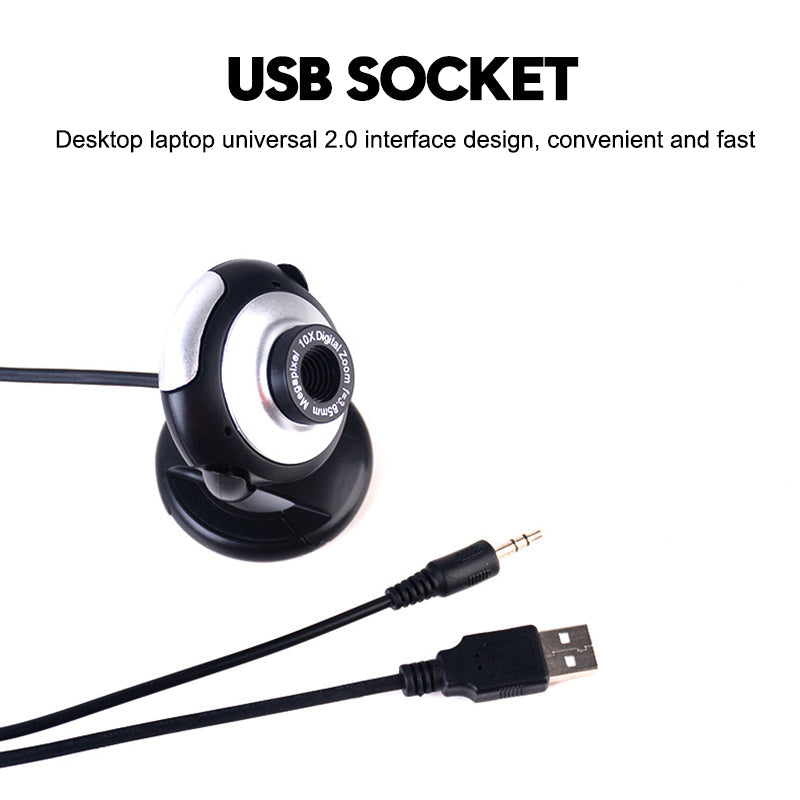480P 30W pixel HD Free Drive 360 Rotation USB Webcam Manual Focus Conference Live Computer Camera Built-in Noise Reduction Microphone for PC Laptop