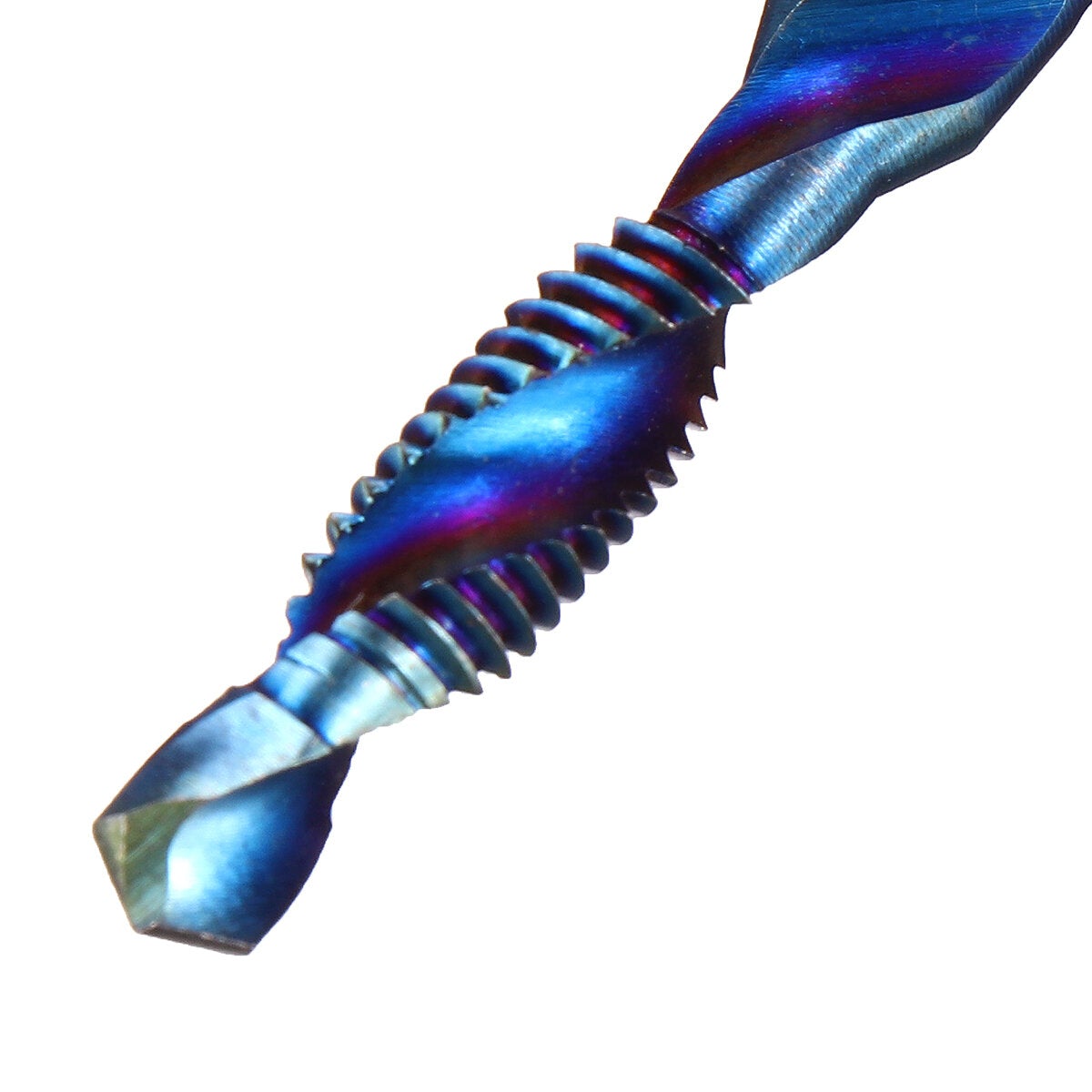 6pcs M3-M10 Combination Drill Tap Bit Hex Shank Blue Coated Deburr Countersink Bits Screw Thread Metric