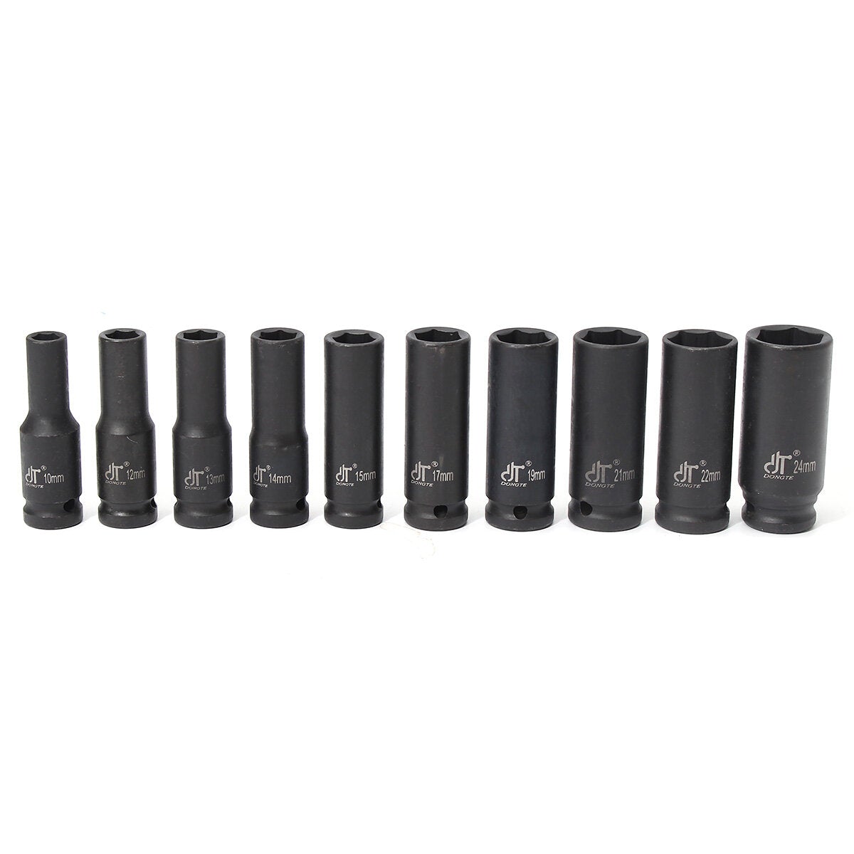 10Pcs 1/2 Inch Drive Deep Impact Metric Socket Set 10-24mm Air Garage Socket Wrench Tool
