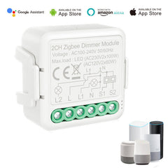 Dimmer Smart Switch Module Controller 2 Way/2CH Remote Control Smart Light Switch Relay Google Assistant Alexa