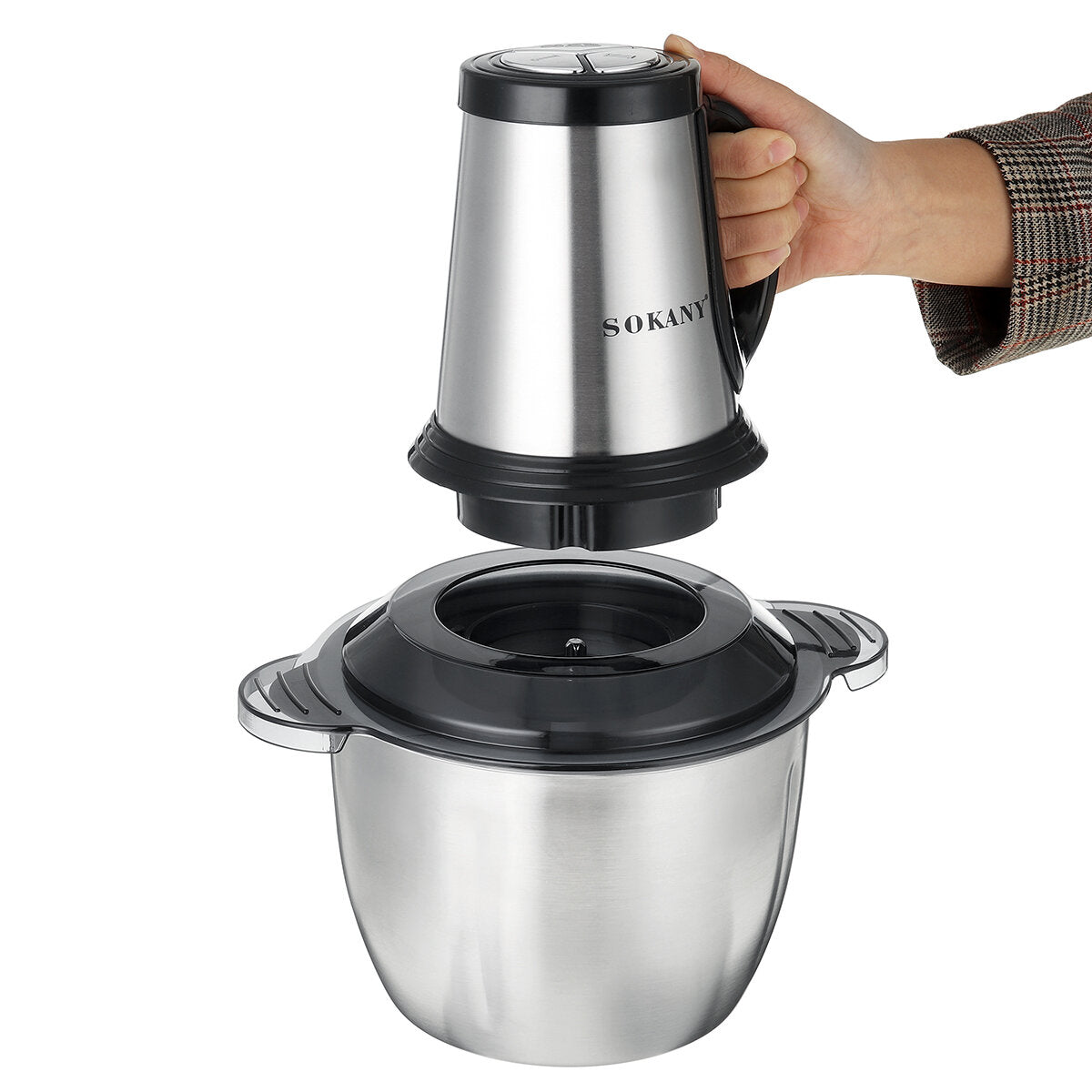 3L Stainless Steel Meat Grinder Chopper Automatic Electric Mincing Machine High-quality Household Food Processor