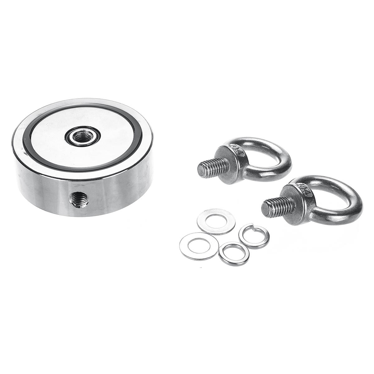 200KG Double Side Neodymium Recovery Magnet Hook Lifting Fishing Magnet Ring Salvage Tool