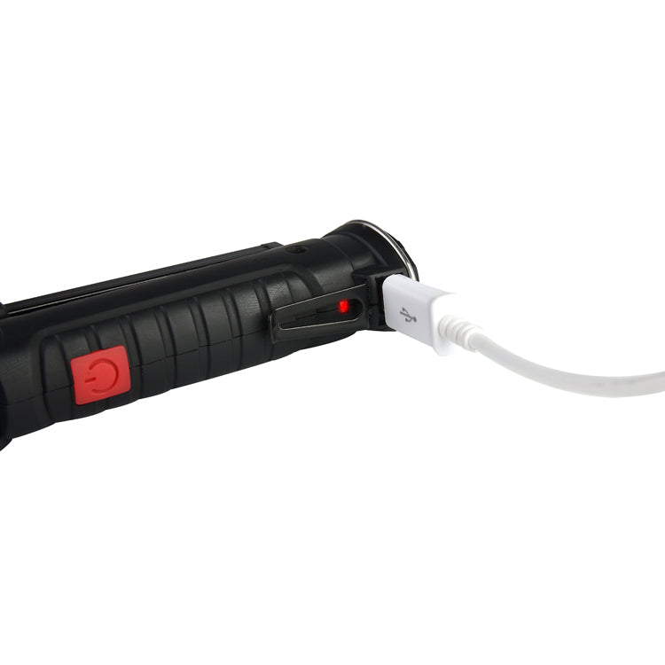 360Degree Rotation USB Rechargeable COB+LED Emergency Worklight with Magnetic Tail Flashlight