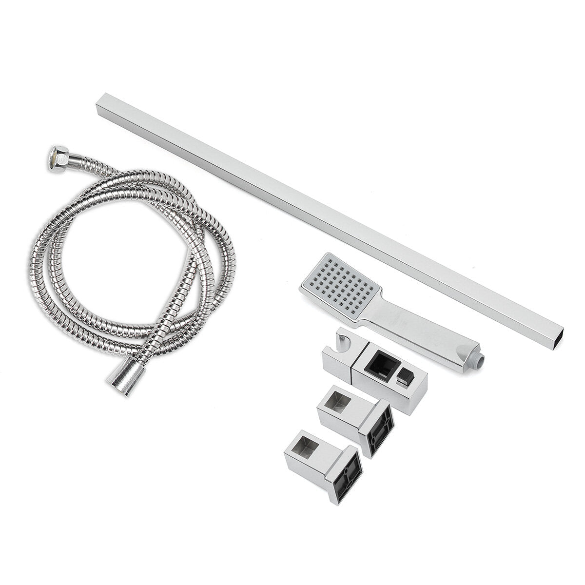 Bathroom Shower Head Riser Rail Bracket Handheld Holder Bar Chrome