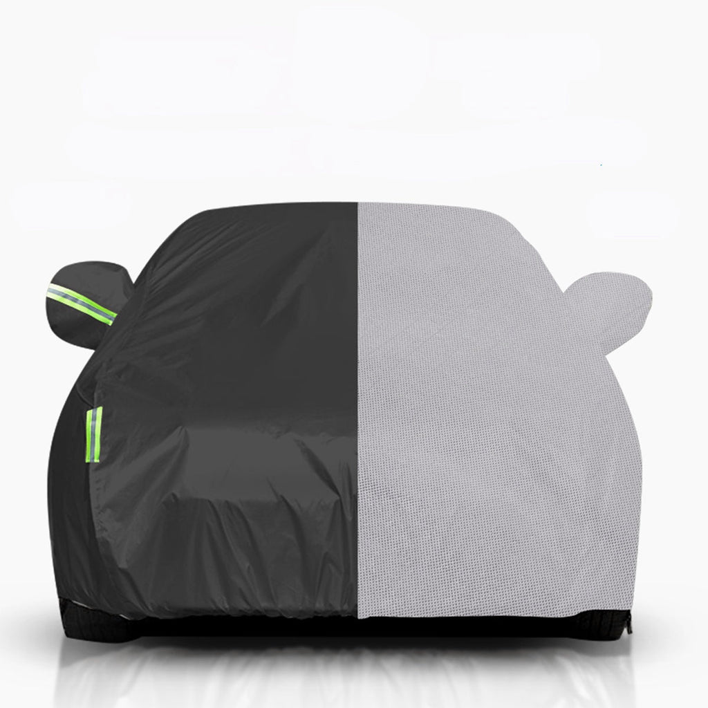 Full Car Cover Waterproof All Weather Outdoor UV Protection Windproof Black L/XL For Sedan