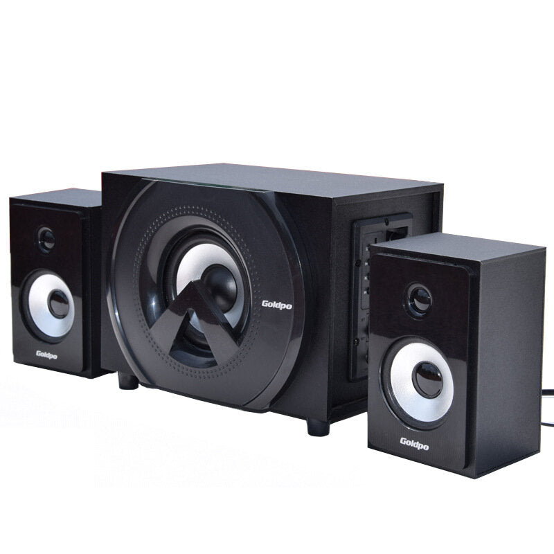 Bluetooth Speaker Audio Home Desktop Subwoofer 2.1 Wooden Speaker Hi-Fi Sound Quality Dual 3-inch High-frequency Speakers