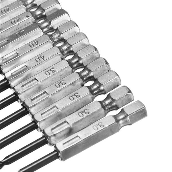 15pcs 3-5mm HSS Twist Drill Bit Set 1/4 Inch Hex Shank High Speed Steel Drill Bits
