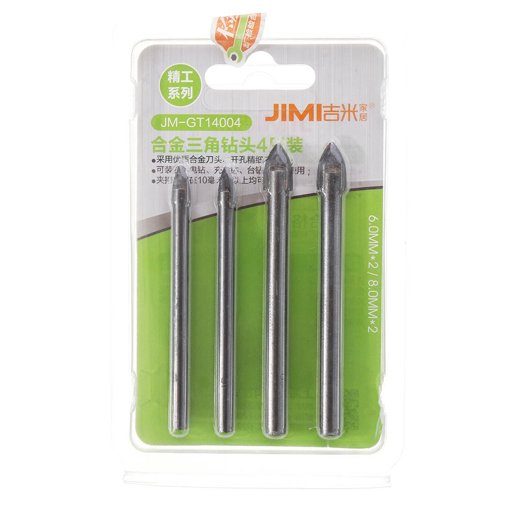 4Pcs 6/8mm Alloy Steel Triangle Drill Bits for Ceramic Wall Concrete Hole Opener