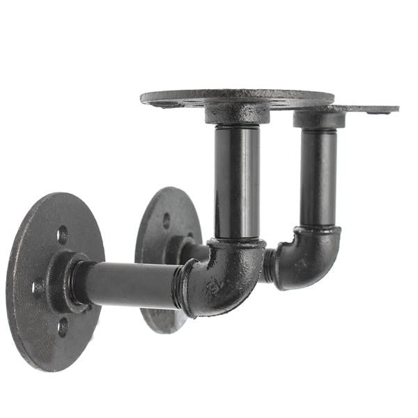 2pcs 3/4 Inch Iron Pipe Shelf Bracket Industrial Pipe Scaffold Board Shelf Brackets