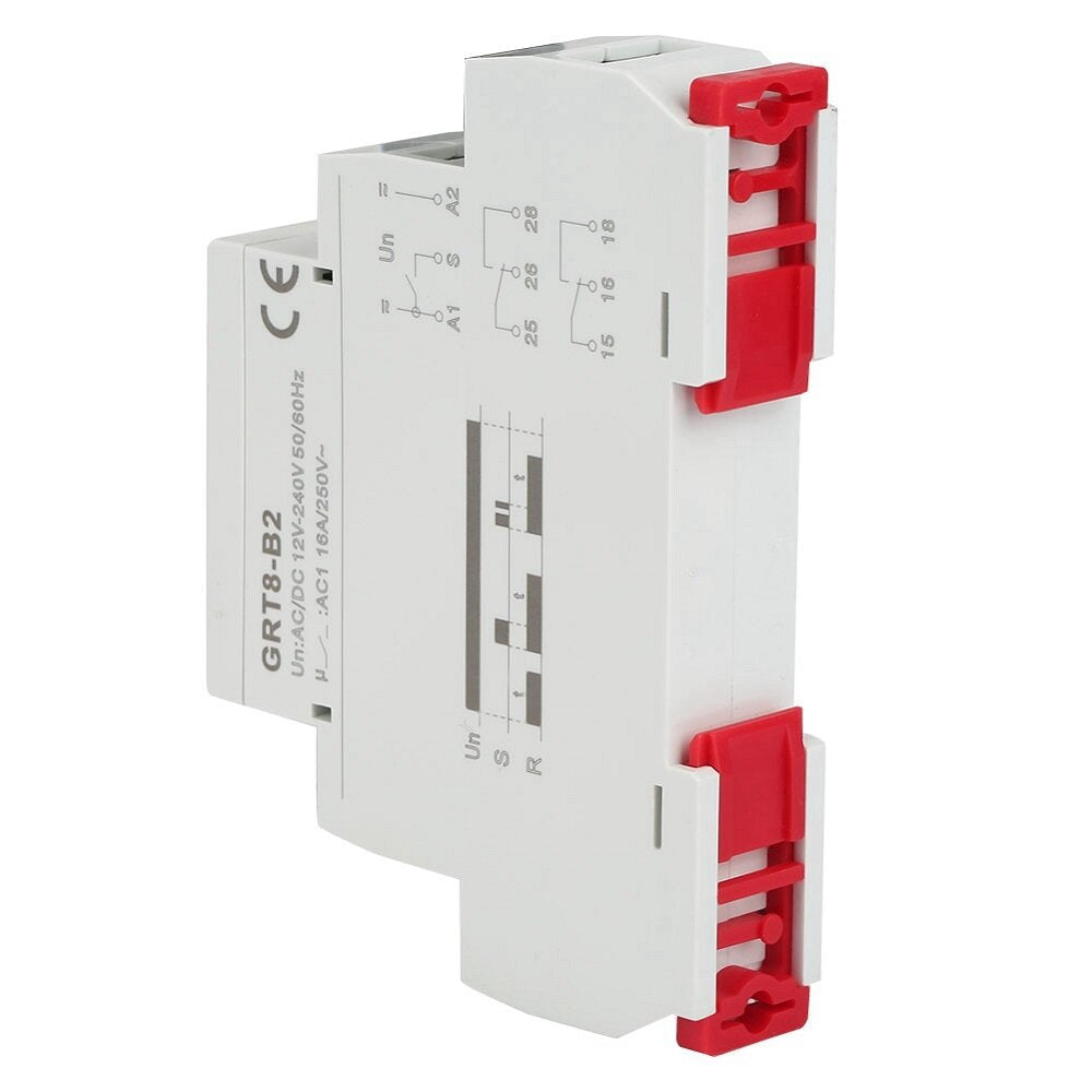 Mini Power Off Delay Time Relay Timer Relay 35mm DIN Rail Single Function Control,230V AC/DC12V-240V
