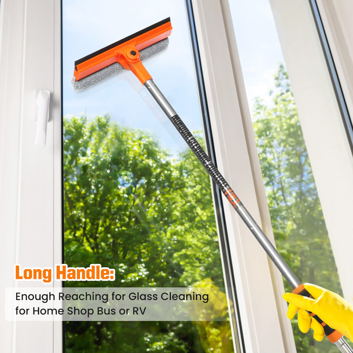 115cm Window Cleaning Squeegee EVA Mop Cover w/ Sponge Rotatable Brush Head Household Accessories