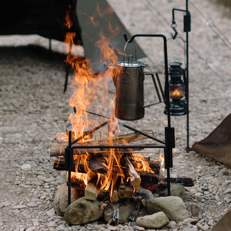 Burning Fire Rack Portable Picnic Firewood Rack Triangle Stable Outdoor Camping Barbecue