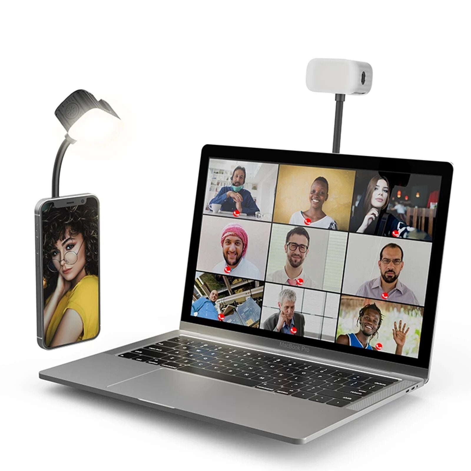 Adjustable LED Video Light Lamp with Suction Cup for Laptop Tablet Conference Selfie Youtube