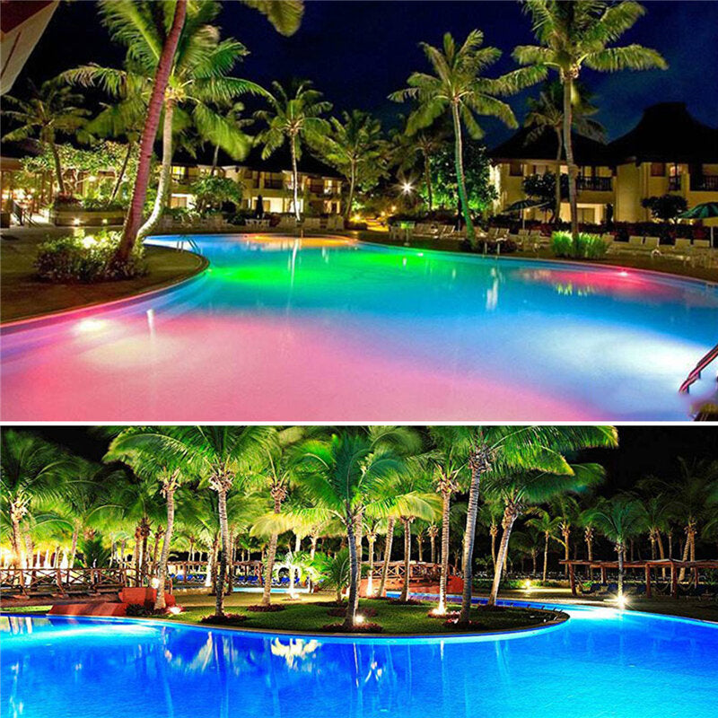1 PCS LED Underwater Swimming Pool Lights RGB Color Changing IP68 Waterproof Lamp With Remote Controller