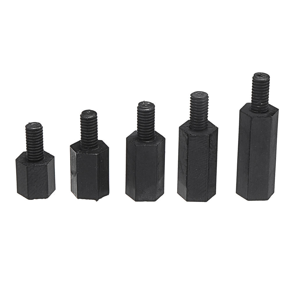 M3NH16 780Pcs M3 Nylon Screw Black Hex Screw Nut Nylon PCB Standoff Assortment Kit