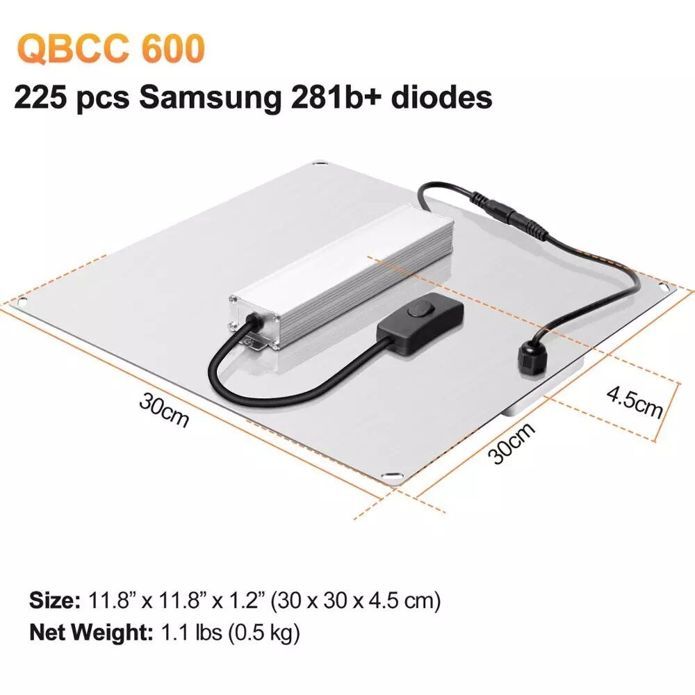 PRO IR+UV Quiet Fanless Full Spectrum LED Grow Light High PPFD for 2x3FT Tent for Seedling Veg and Blooming