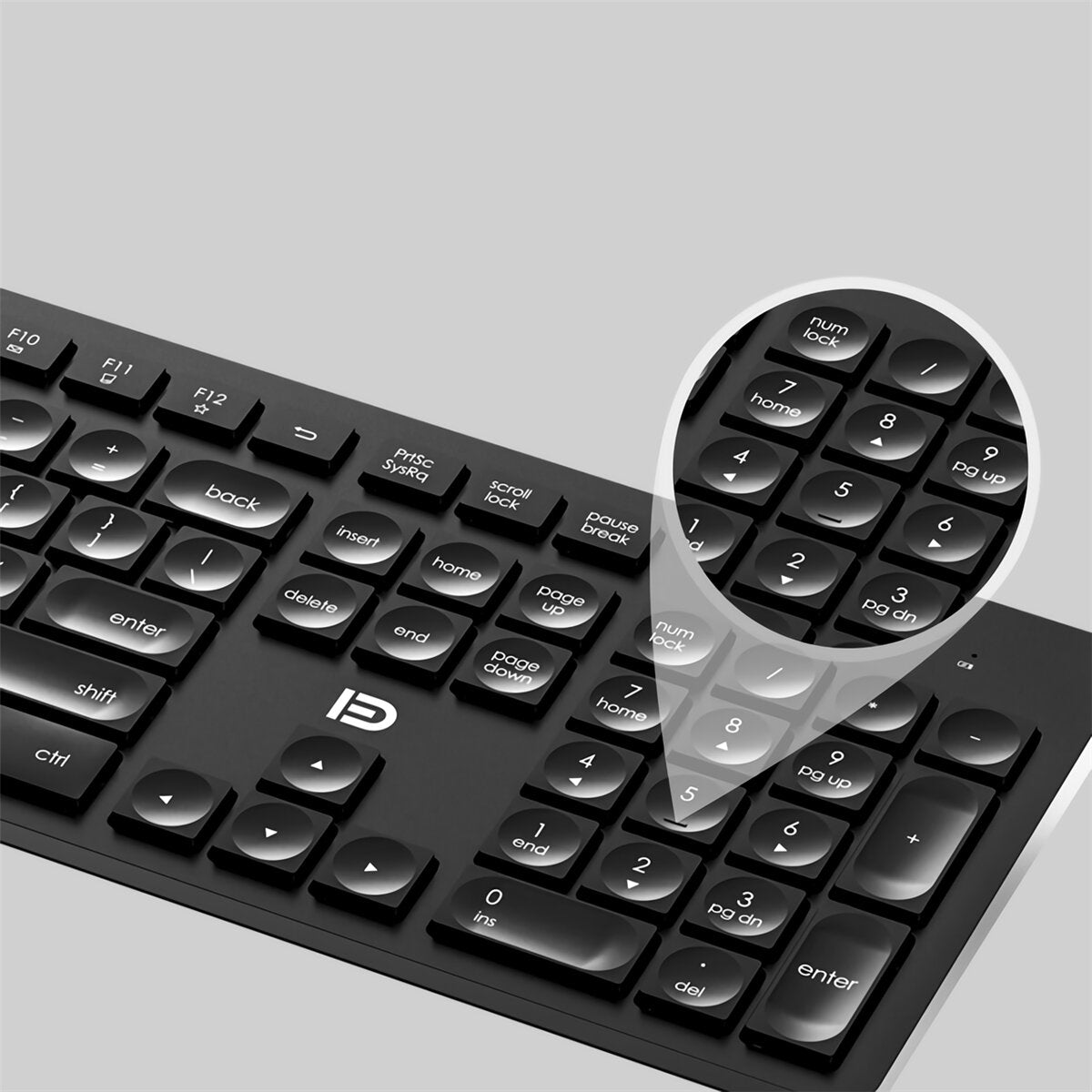 2.4G Wireless Keyboard & Mouse Set 104 Keys Business Keyboard 1200DPI 3 Buttons Silent Optical Home Office Mice for Computer Laptop PC