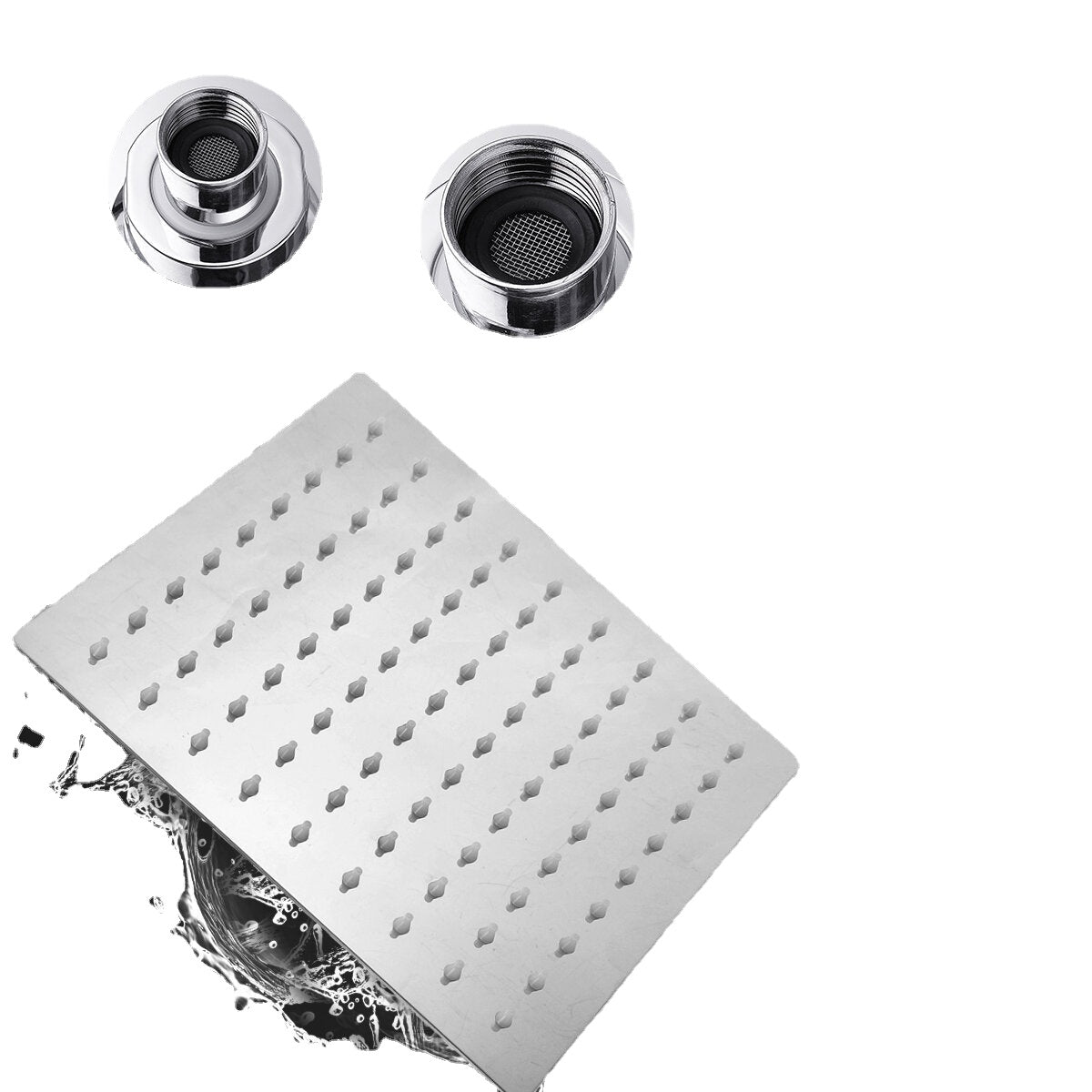 Square Stainless Steel Shower System Large Angle-adjustable Shower Head Adjustable Rotate Ball Five-piece Shower Set