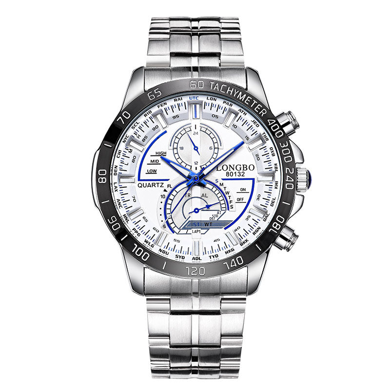 Luminous Men Stainless Steel Quartz Wrist Watch Date Display