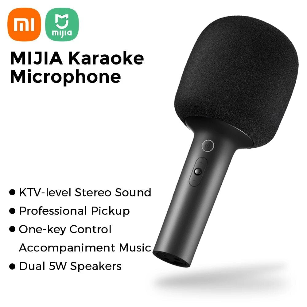 Microphone Bluetooth 5.1 DSP Noise Cancellation Stereo Sound Effect Double Duet Home KTV with 9 Kinds Effects