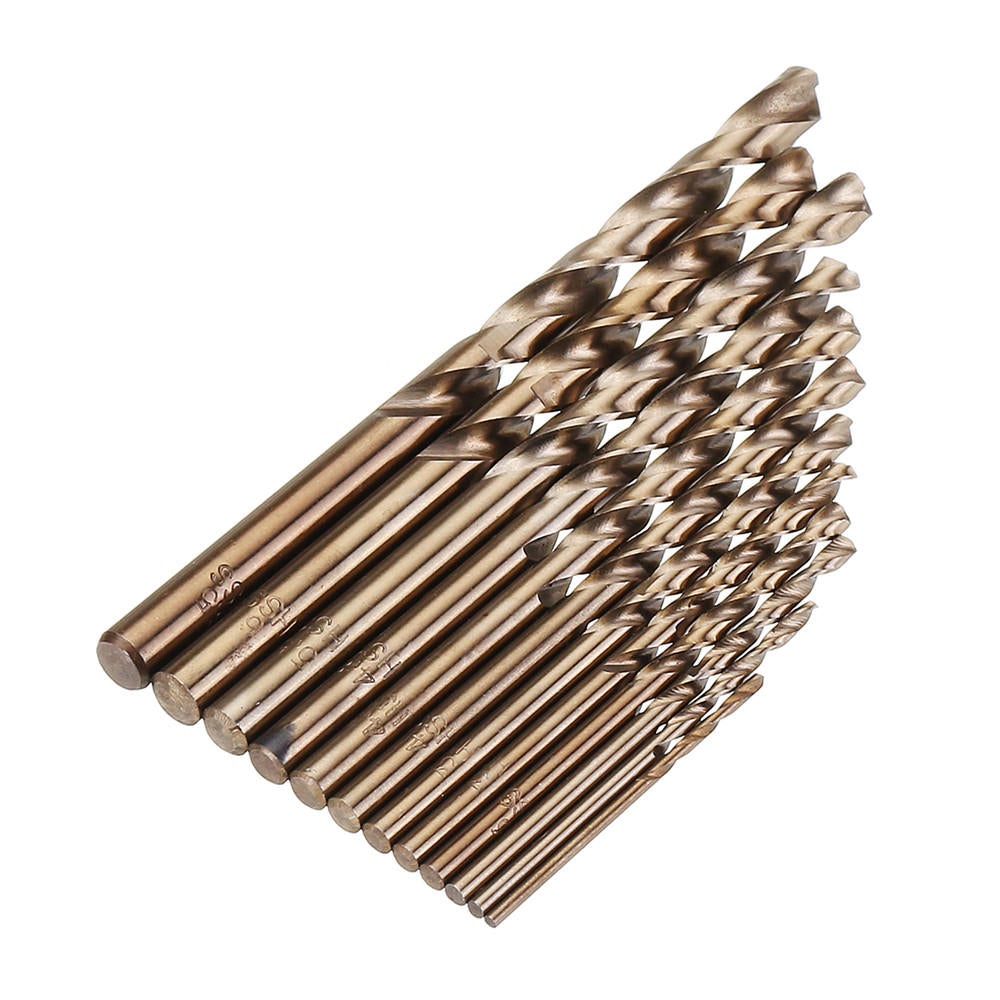 13pcs 1.5-6.5mm HSS-Co M35 Cobalt Twist Drill Bit Set for Metal Wood Drilling