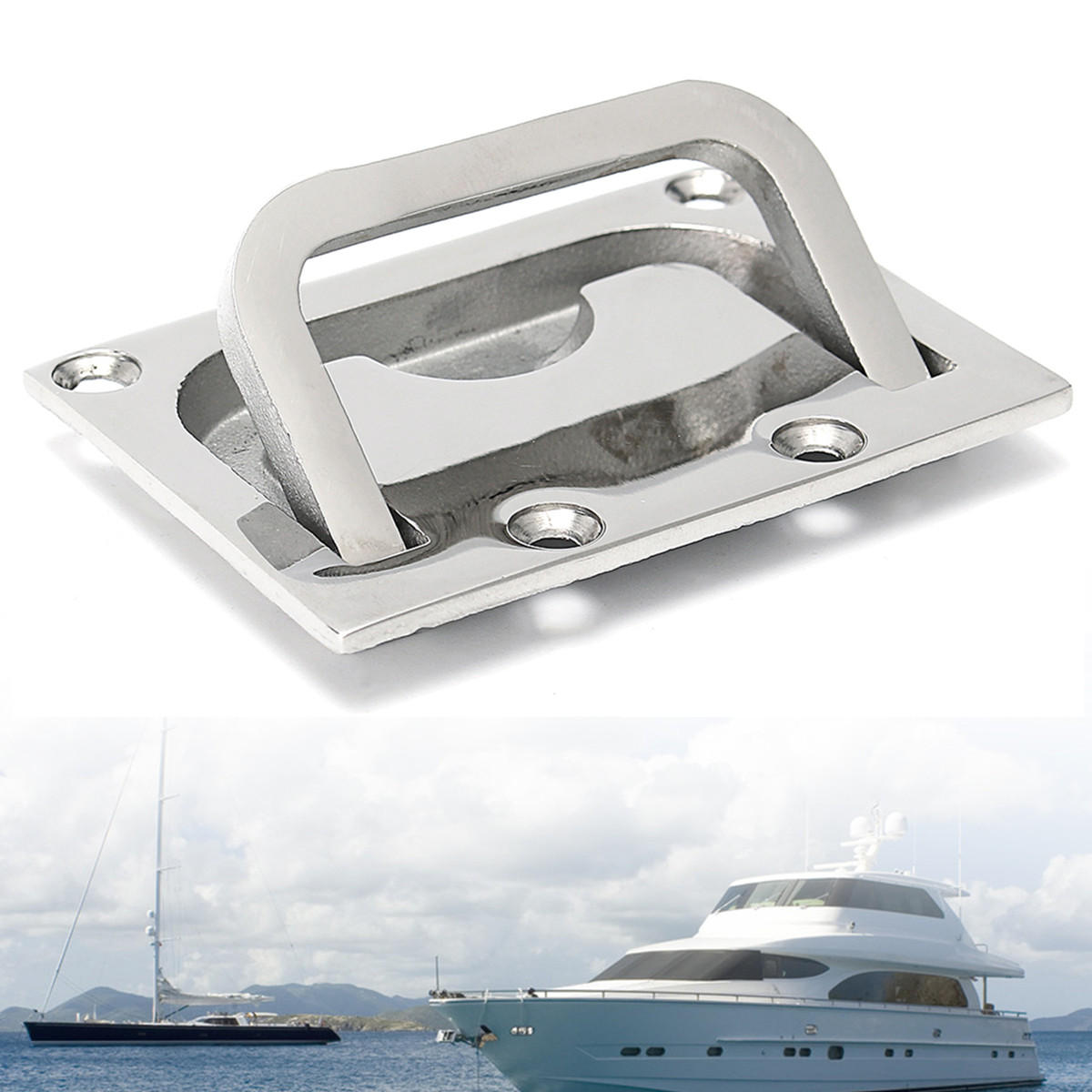 316 Stainless Steel Ring Pull Handle Hatch Latch Lift Yacht Flush Fitting Lifting Hardware