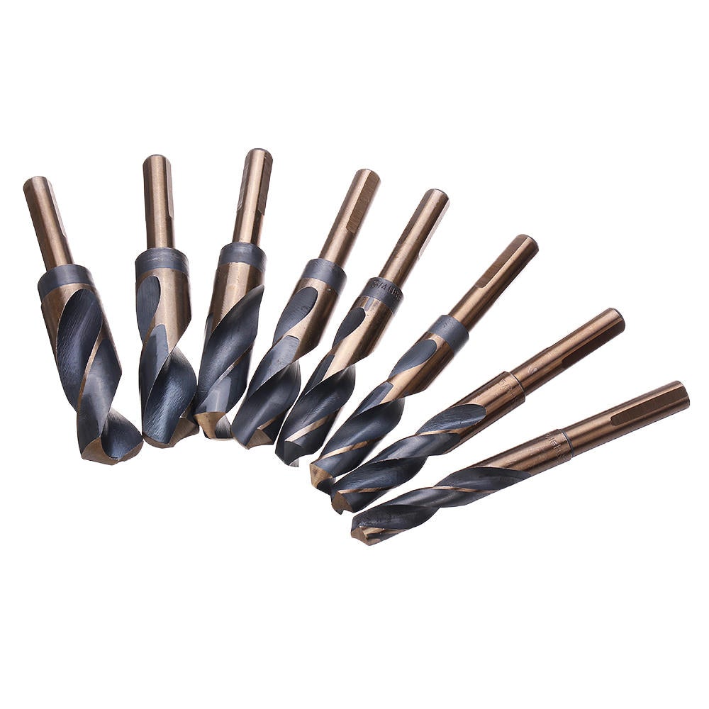 8pcs 1/2 Inch Shank HSS 4241 Twist Drill Bit Set 9/16 to 1 Inch Twist Drill for Wood Metal