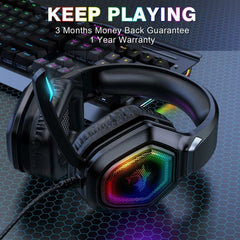 Gaming Headset USB 3.5 Mm RGB LED Light Bass Stereo Wired Headphone With Mic Gamer Headsets for PS4 for PS5 for Xbox Laptop PC
