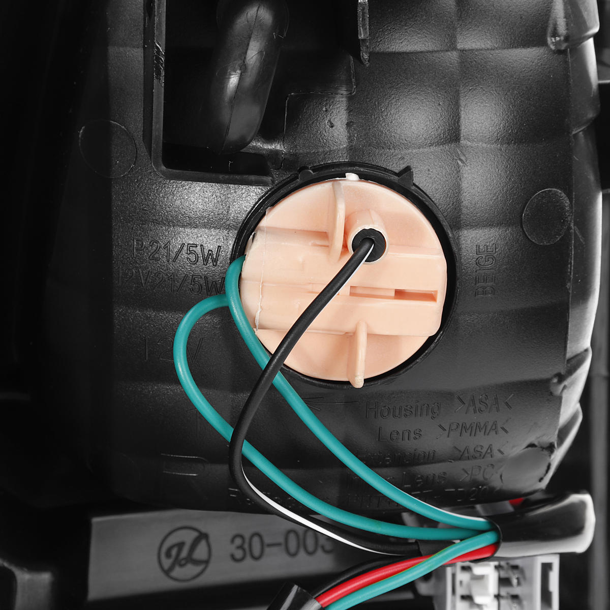 Car Rear Left/Right Tail Brake Light Assembly With Wiring Smoke Black