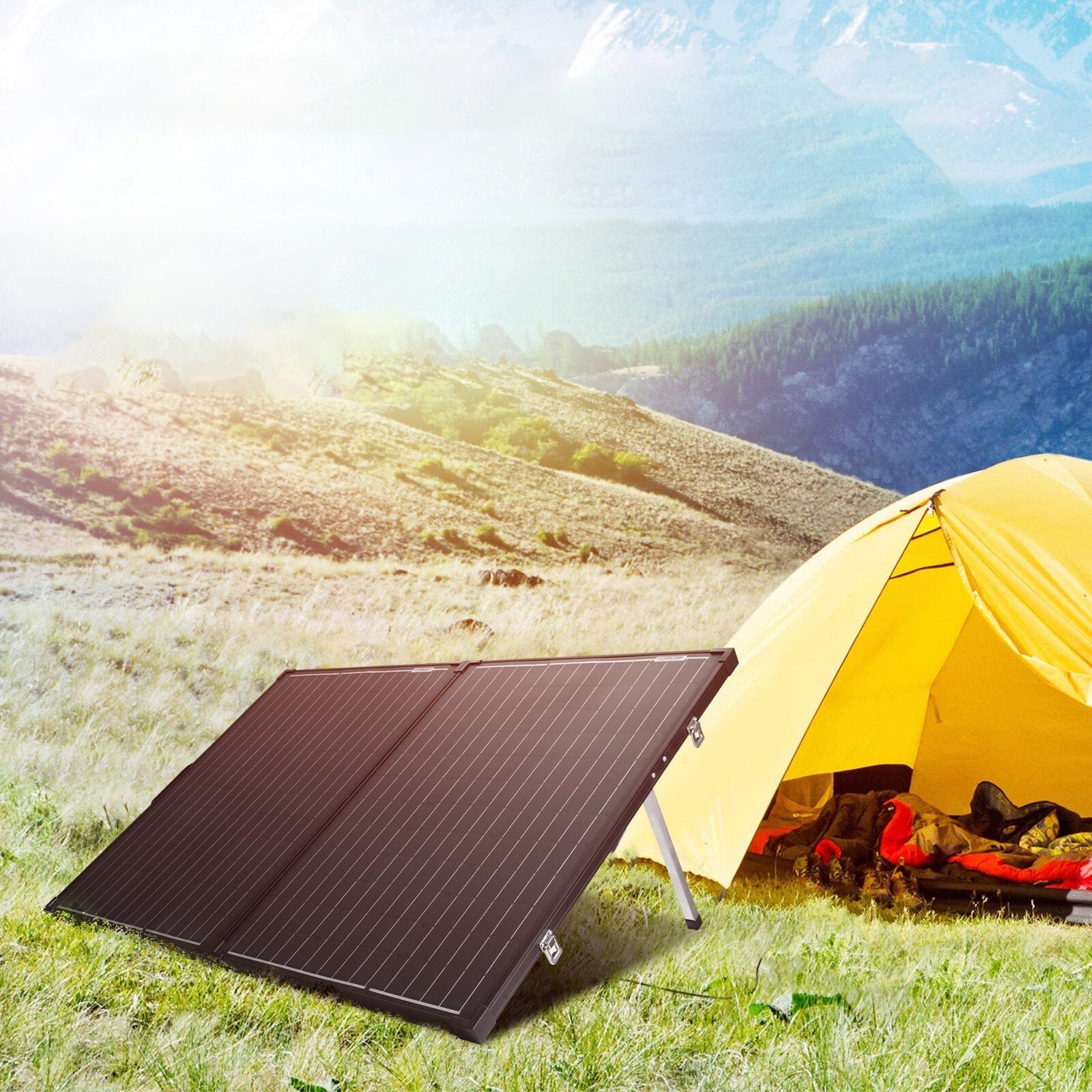 160W Portable Monocrystalline Without Glass Solar Panel Equipped With 20A MPPT Controller Suitable For RV Camping