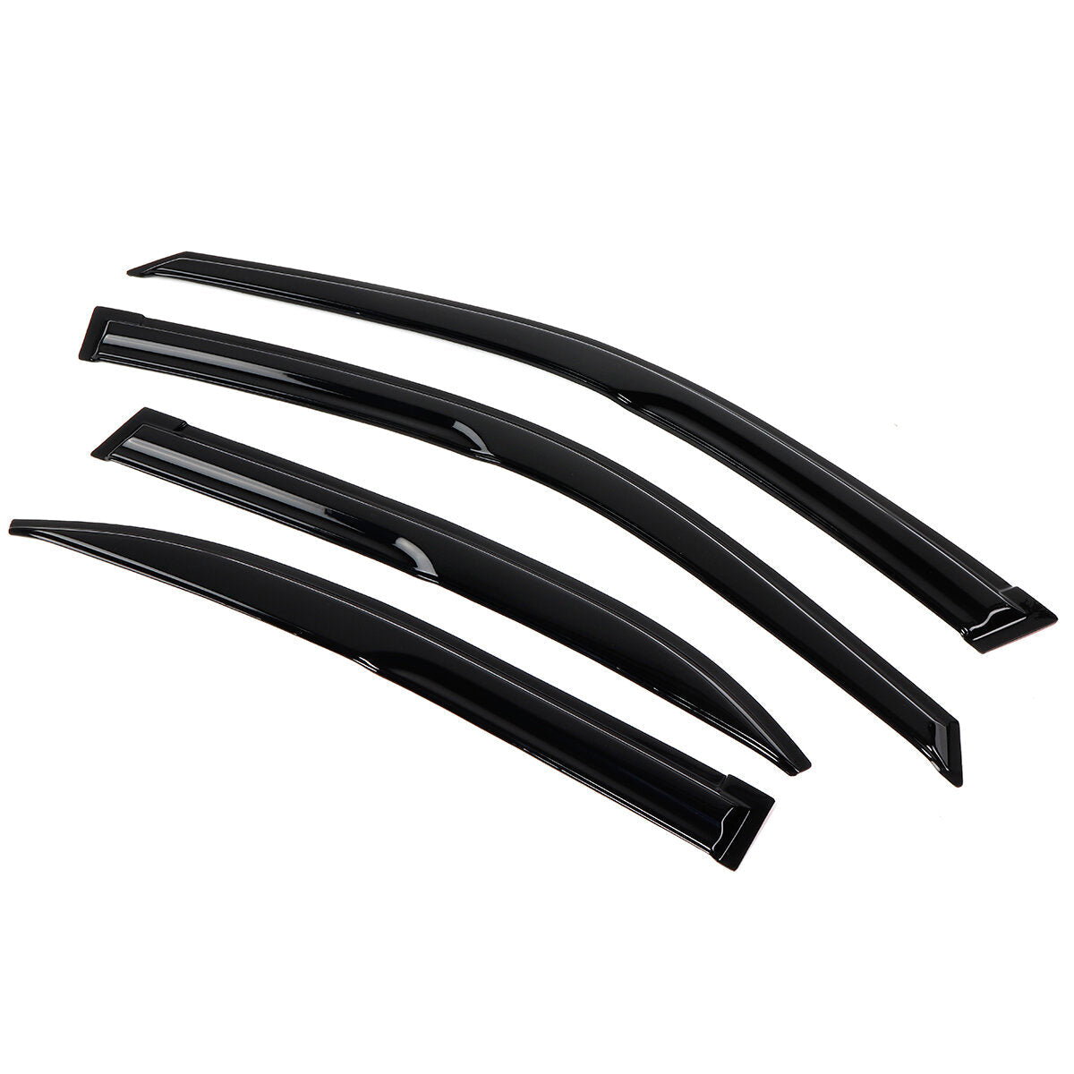 4Pcs Plastic Exterior Visor Vent Shades For Honda Civic 4DR Sedan JDM Wavy Mugen Style 2001-2005 Window Sun Rain Guard Deflector